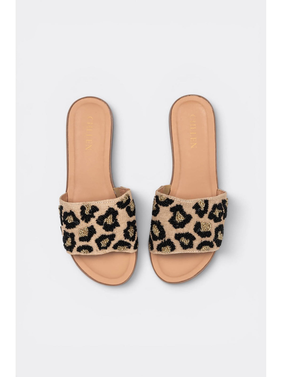 Beaded Leopard Slide Flats | F61 - view 3