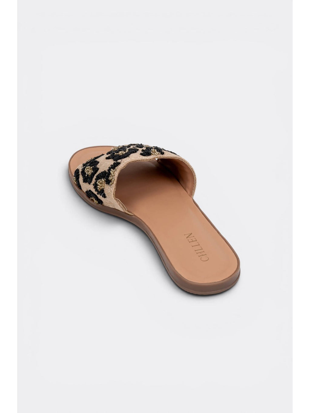 Beaded Leopard Slide Flats | F61 - view 4