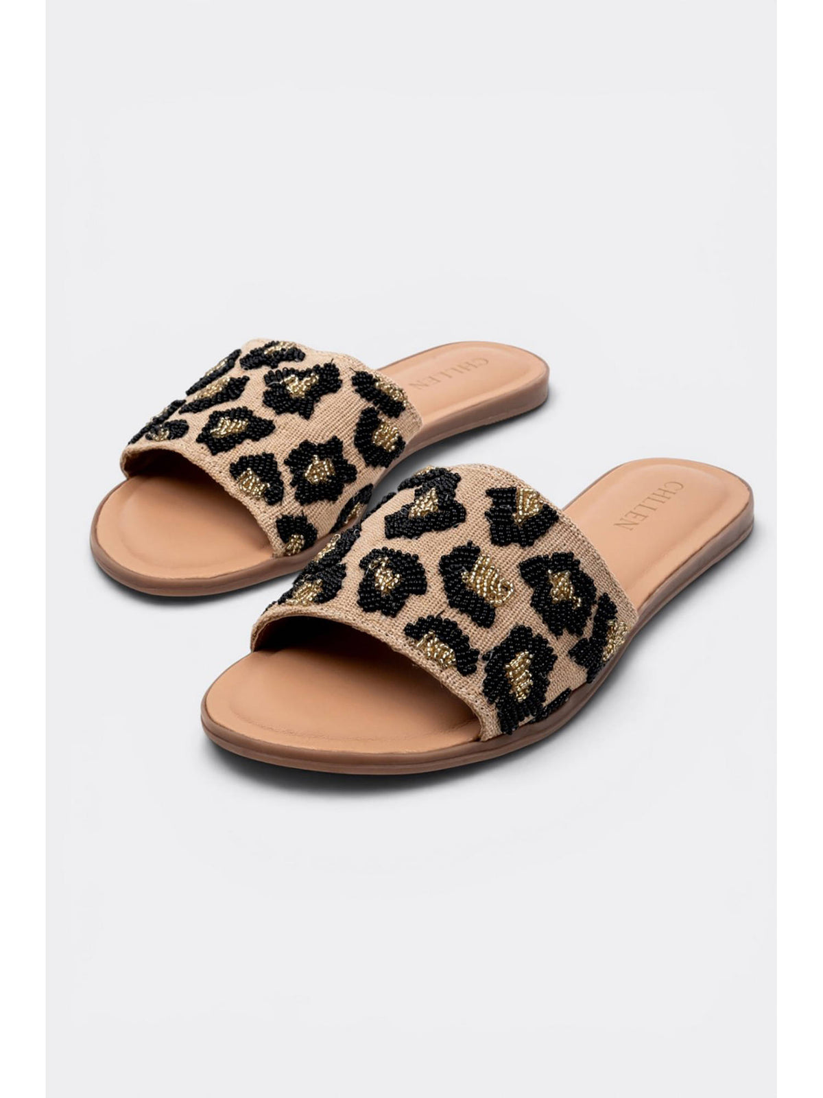 Beaded Leopard Slide Flats | F61 - view 6