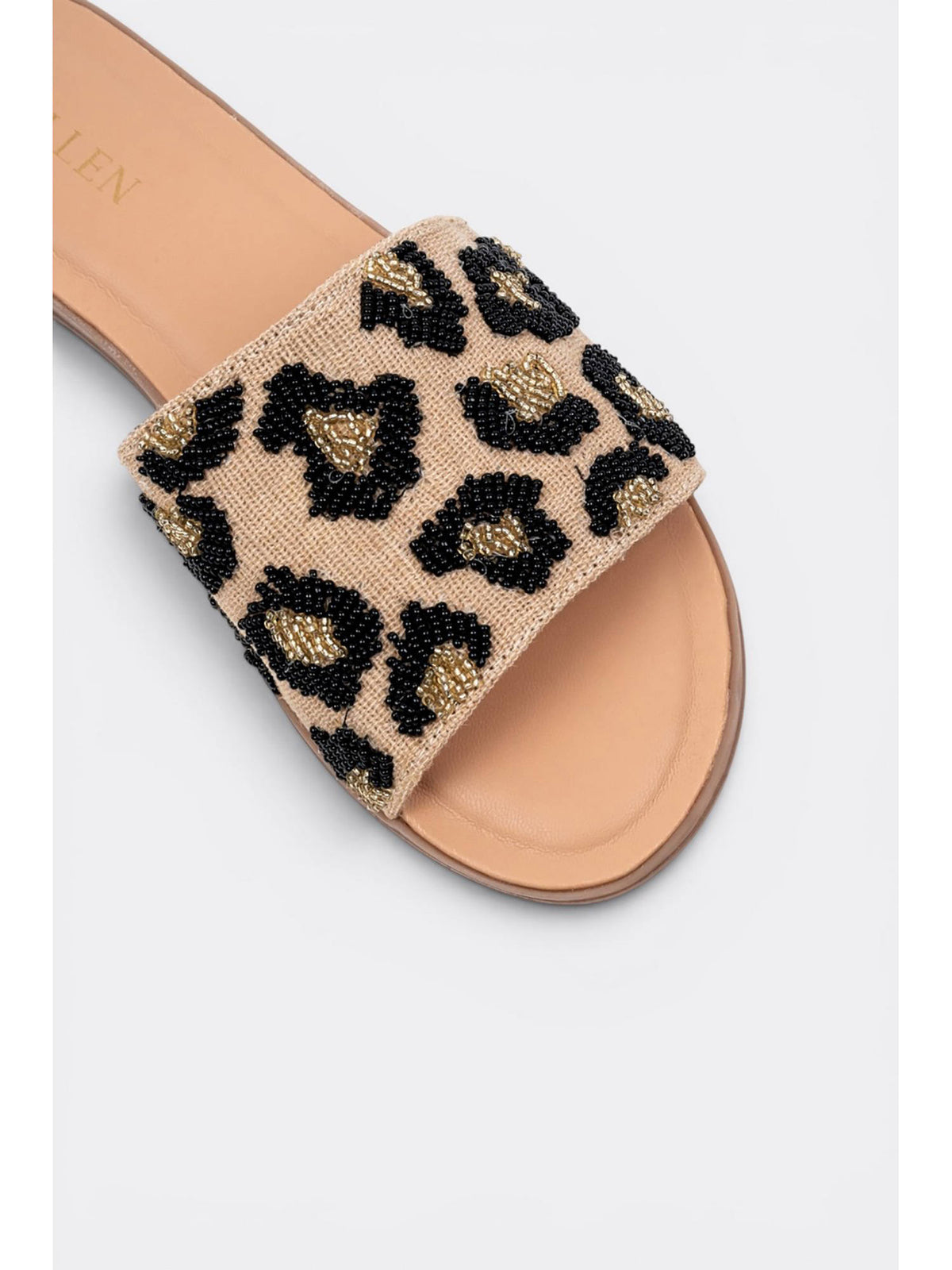 Beaded Leopard Slide Flats | F61 - view 8