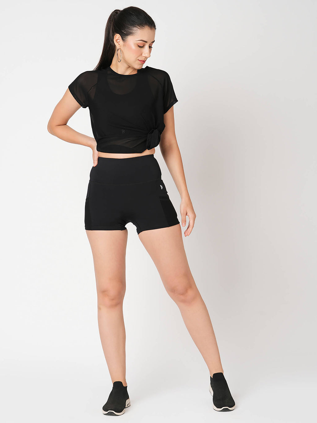 Jet Black Booty Shorts - view 5