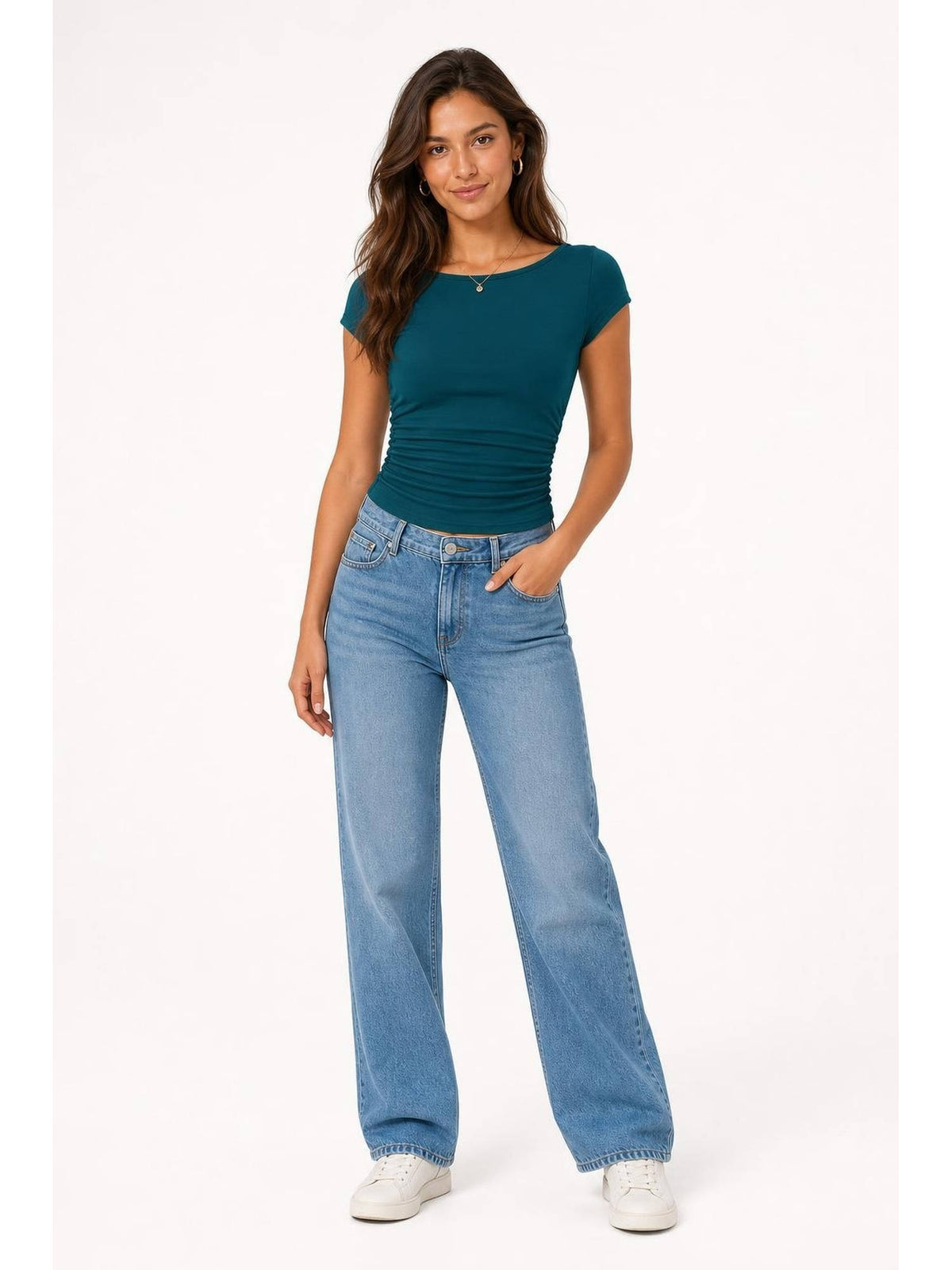 Boat Neck Ruched Tee | TS56 - view 52