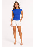 Boat Neck Solid Ruched Tank Top | TT98 - view 30