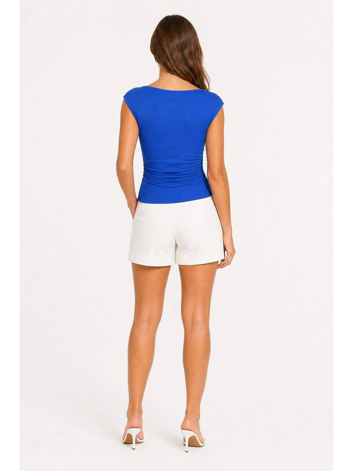 Boat Neck Solid Ruched Tank Top | TT98 - view 33