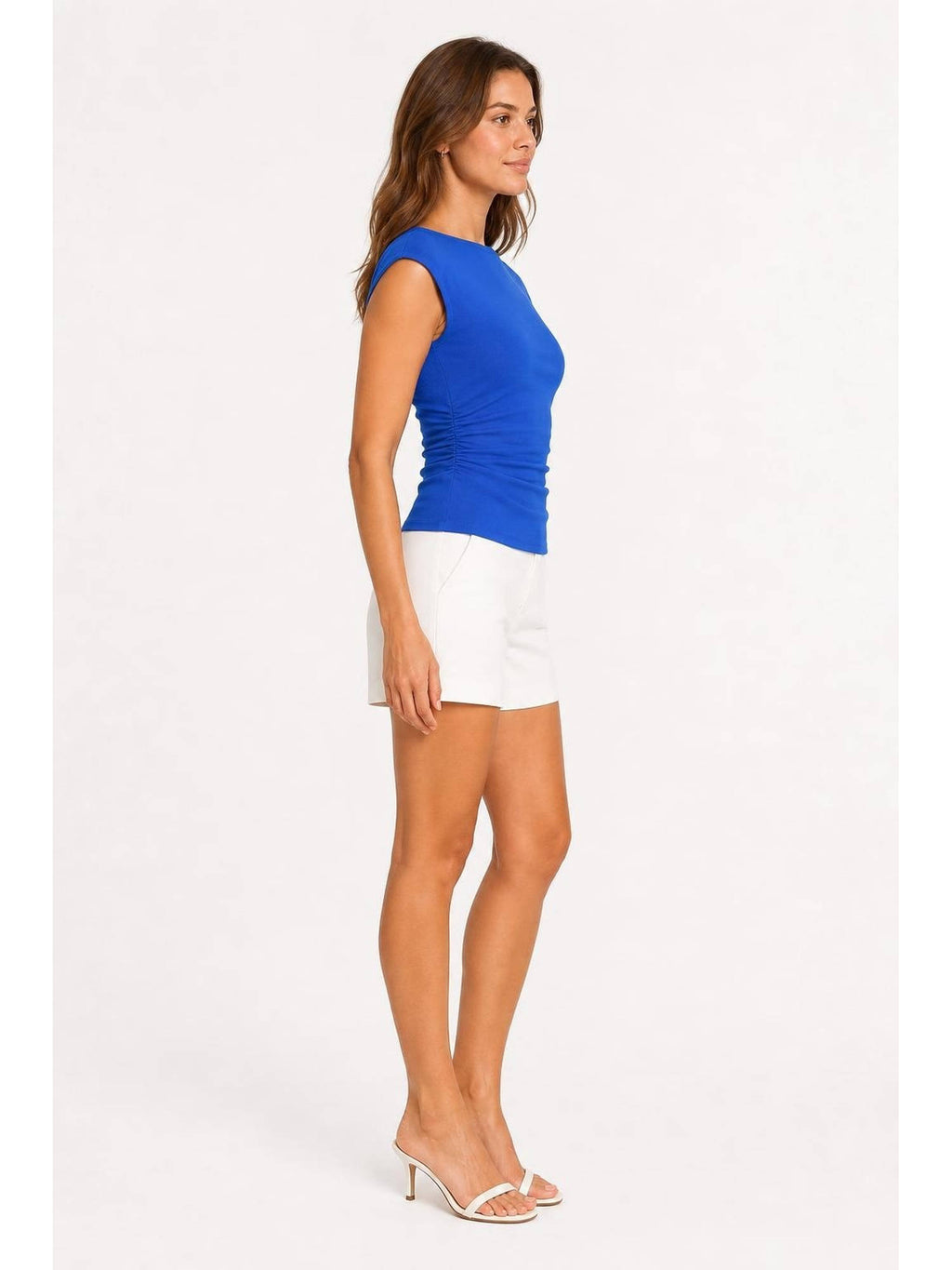 Boat Neck Solid Ruched Tank Top | TT98 - view 35