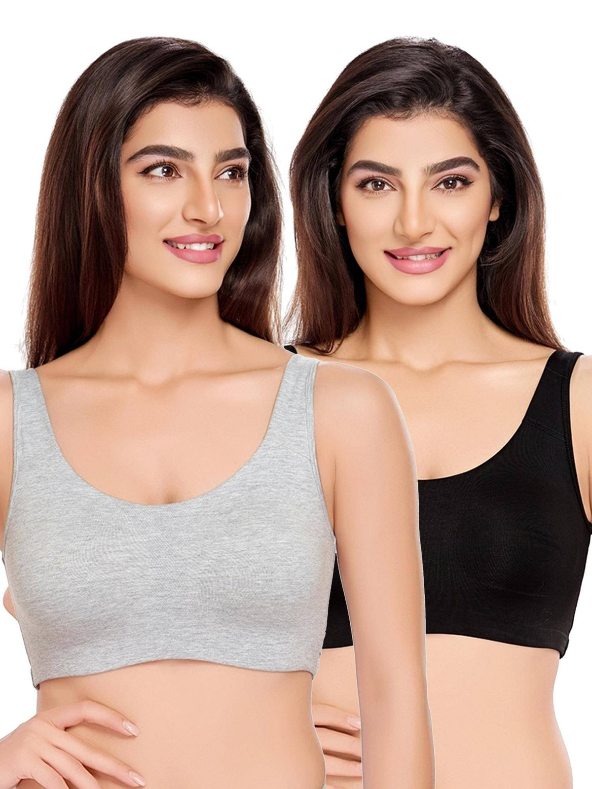 Womens Unlined Ease Non Padded Sports Bras (Pack of 2) | sb09 - view 1