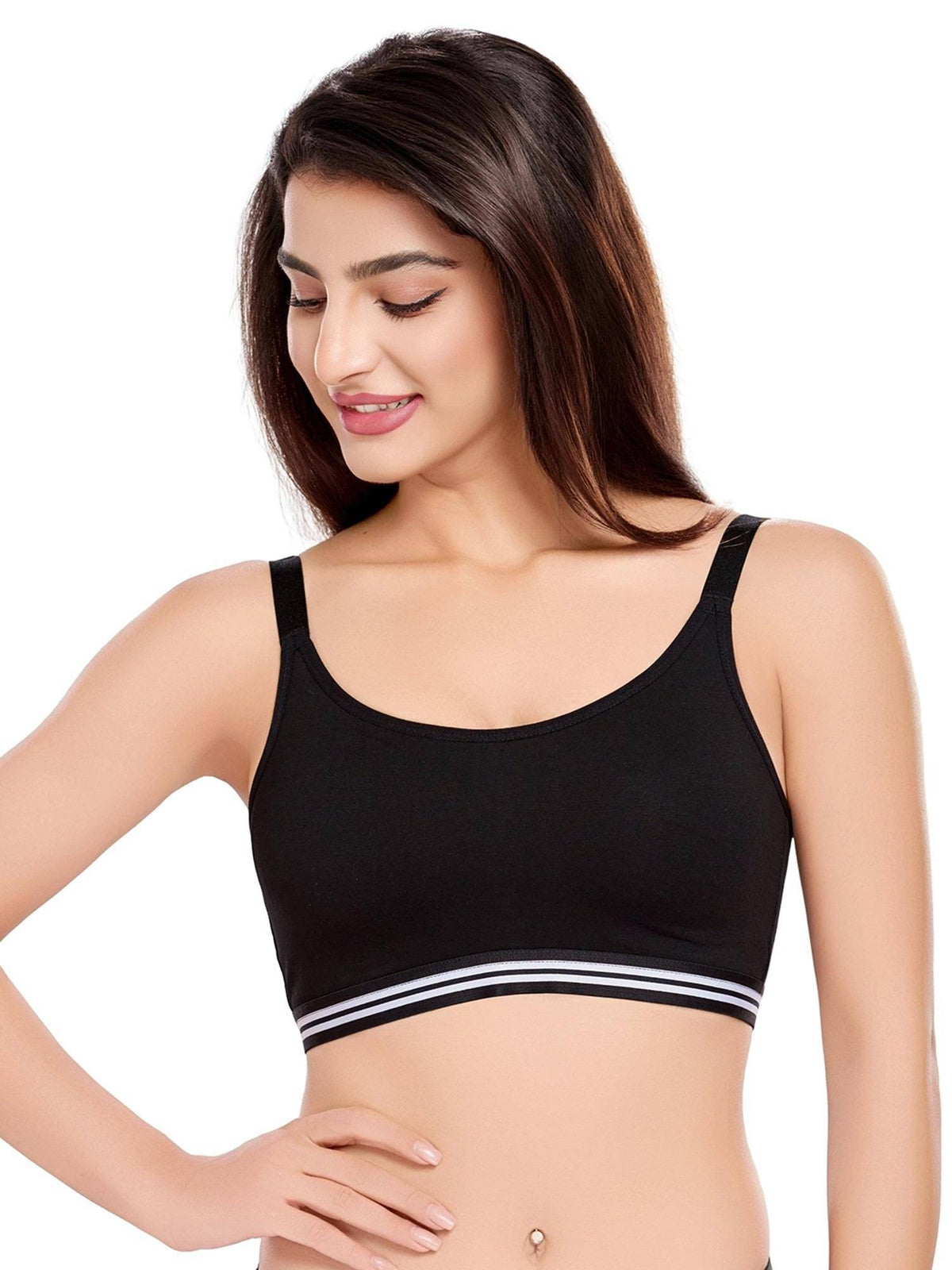 Womens White Padded High Impact Breathable Cotton Fabric Sports Bra | sb09 - view 11