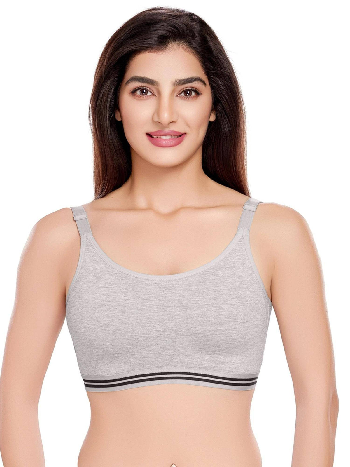 Womens White Padded High Impact Breathable Cotton Fabric Sports Bra | sb09 - view 16