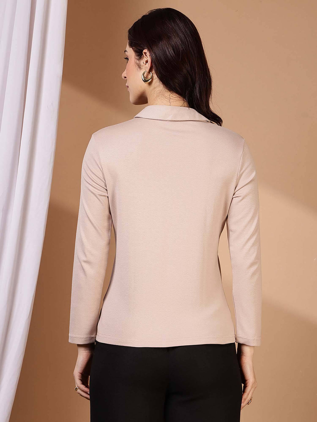Peach Women Regular Fit Polo T-Shirt | PW43 - view 2