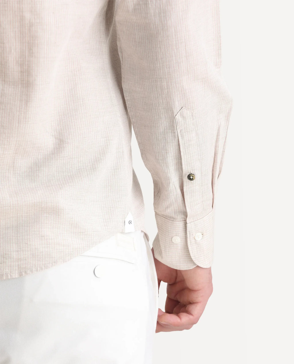 REGULAR FIT STRIPED PRINT SHIRT GUILD BUSINESS - DENTO - BEIGE morris.lane