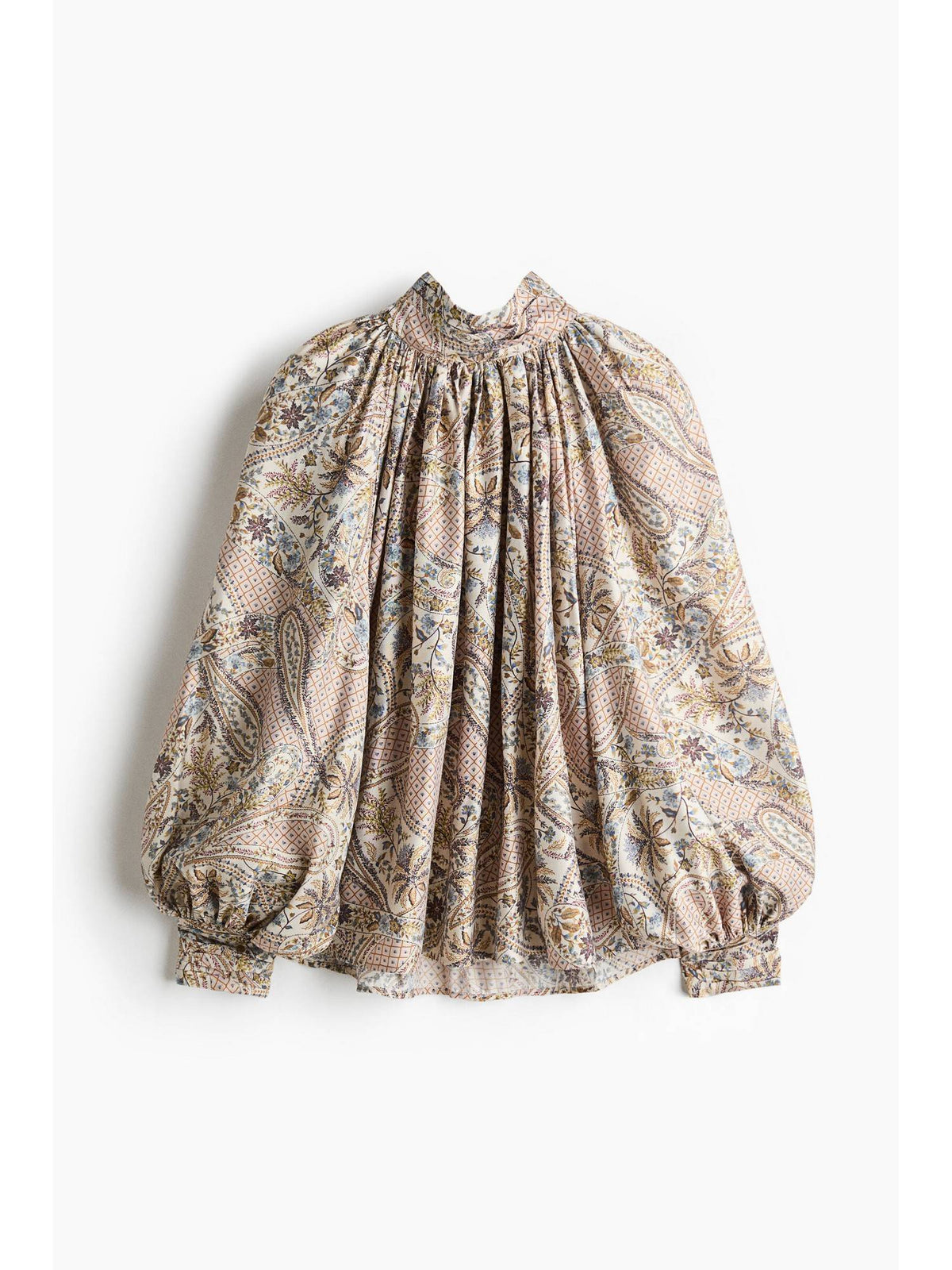 Women Beige Balloon-Sleeved Blouse | S67 - view 1