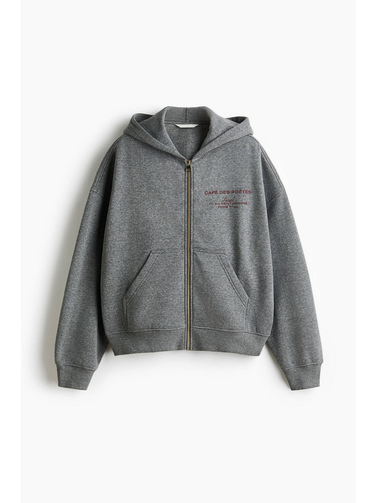 Women Grey Relaxed-Fit Zip-Through Hooded Jacket | JC78 - view 1
