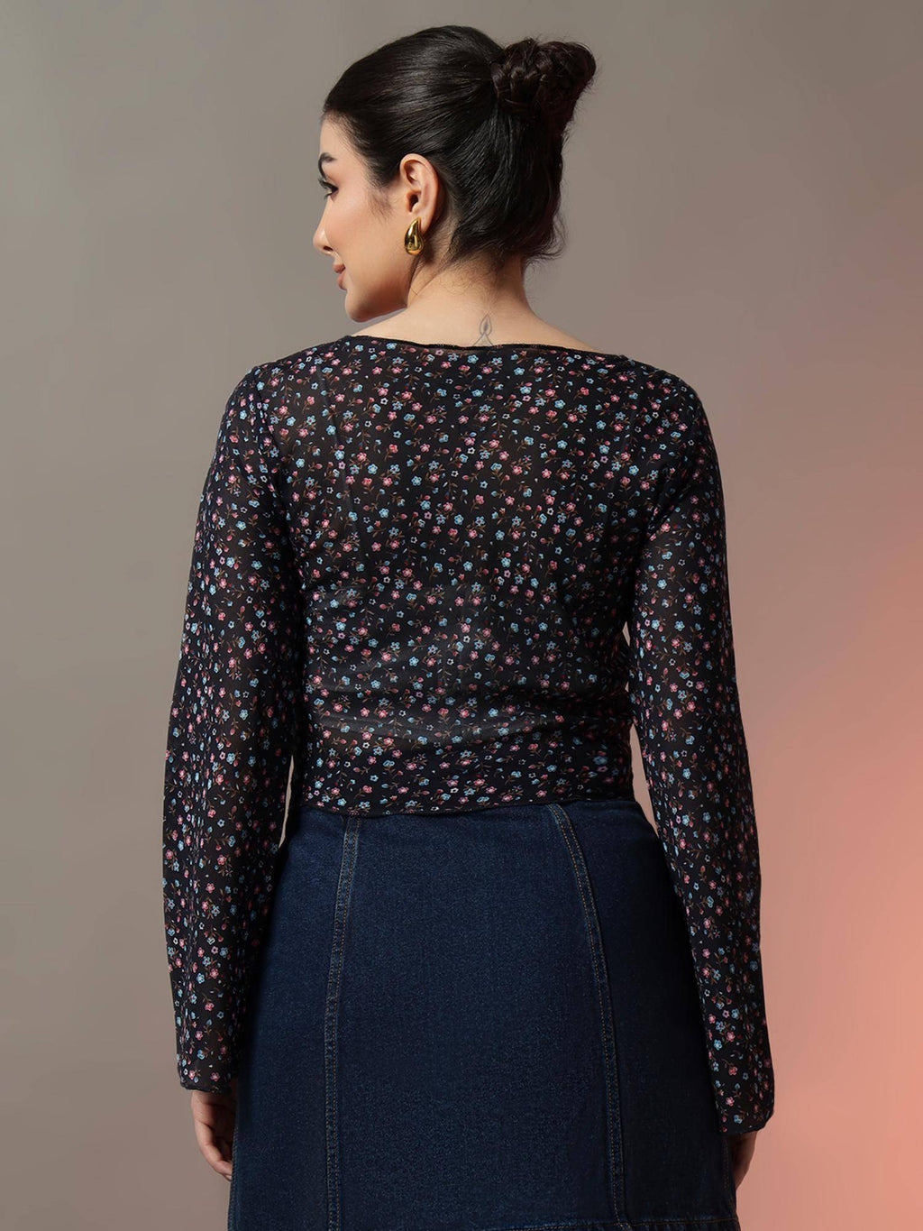 Black Front Tie-Up Crop Shrug Black | JC78 - view 26