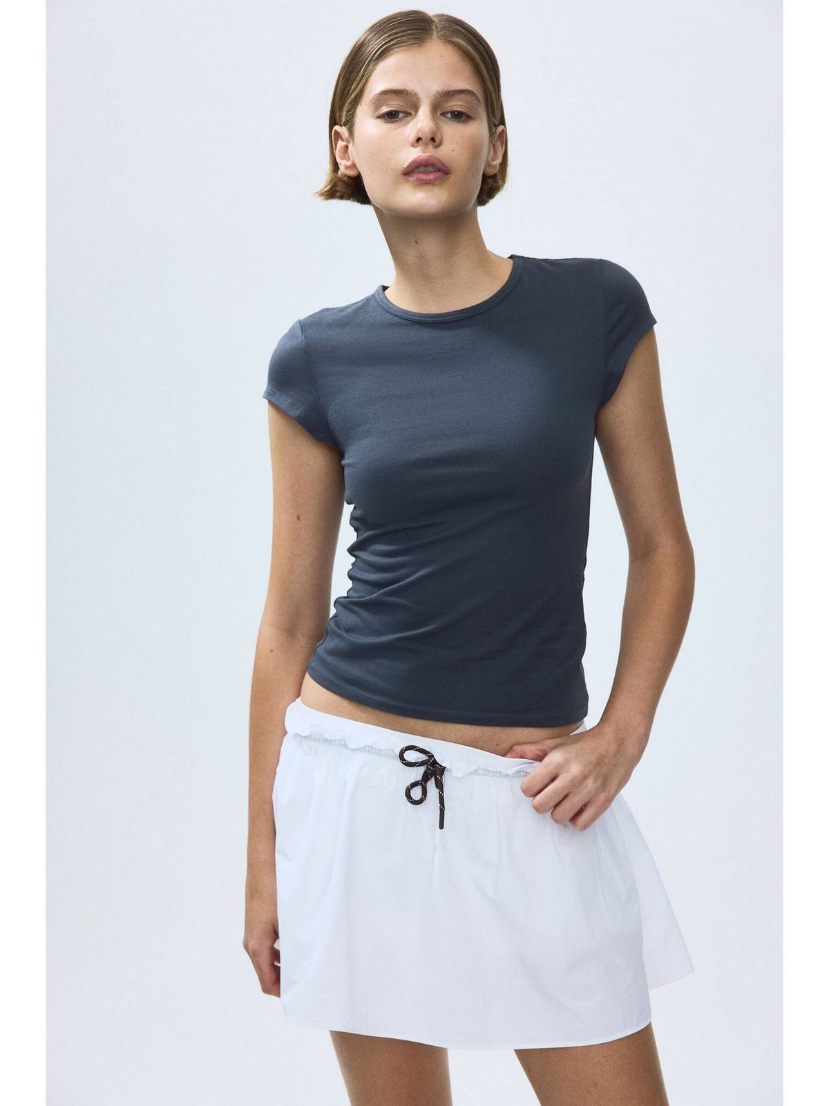 Women Red Cap-Sleeved Cotton T-Shirt | TS56 - view 10
