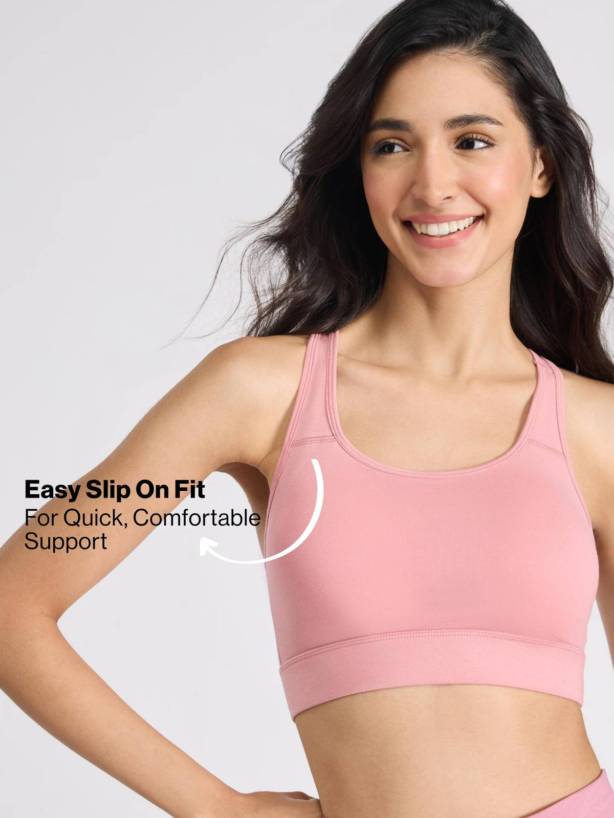 Everyday Cotton Sports Bra with Moulded Removable Cups for Walking& Yoga NYK059 Blue | sb09 - view 38