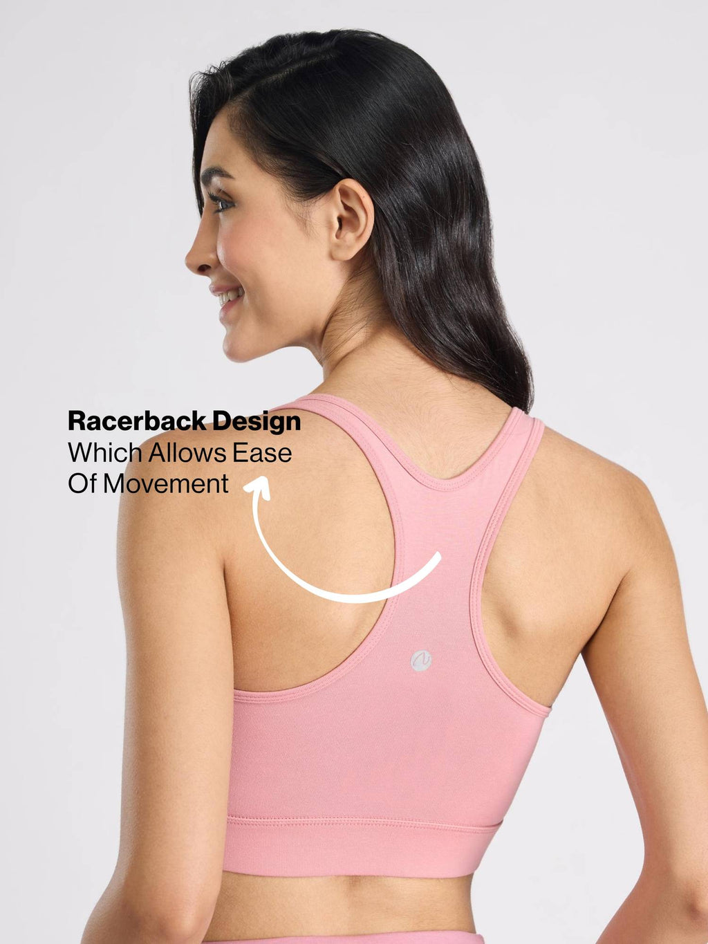 Cotton Slip On Sports Bra with Removable Cups NYK059 Navy | sb09 - view 28
