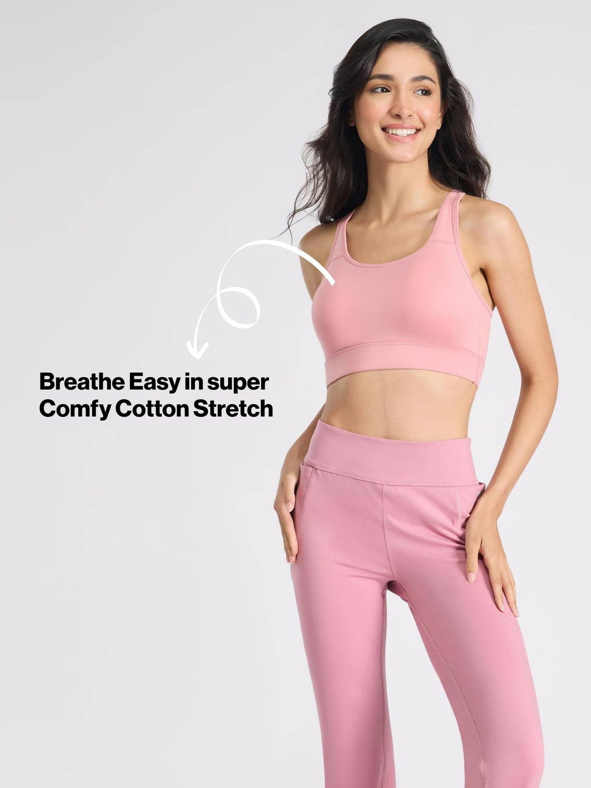 Cotton Slip On Sports Bra with Removable Cups NYK059 Navy | sb09 - view 29