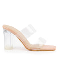 Women Beige Transparent (Clear) High Heels | H78 - view 1