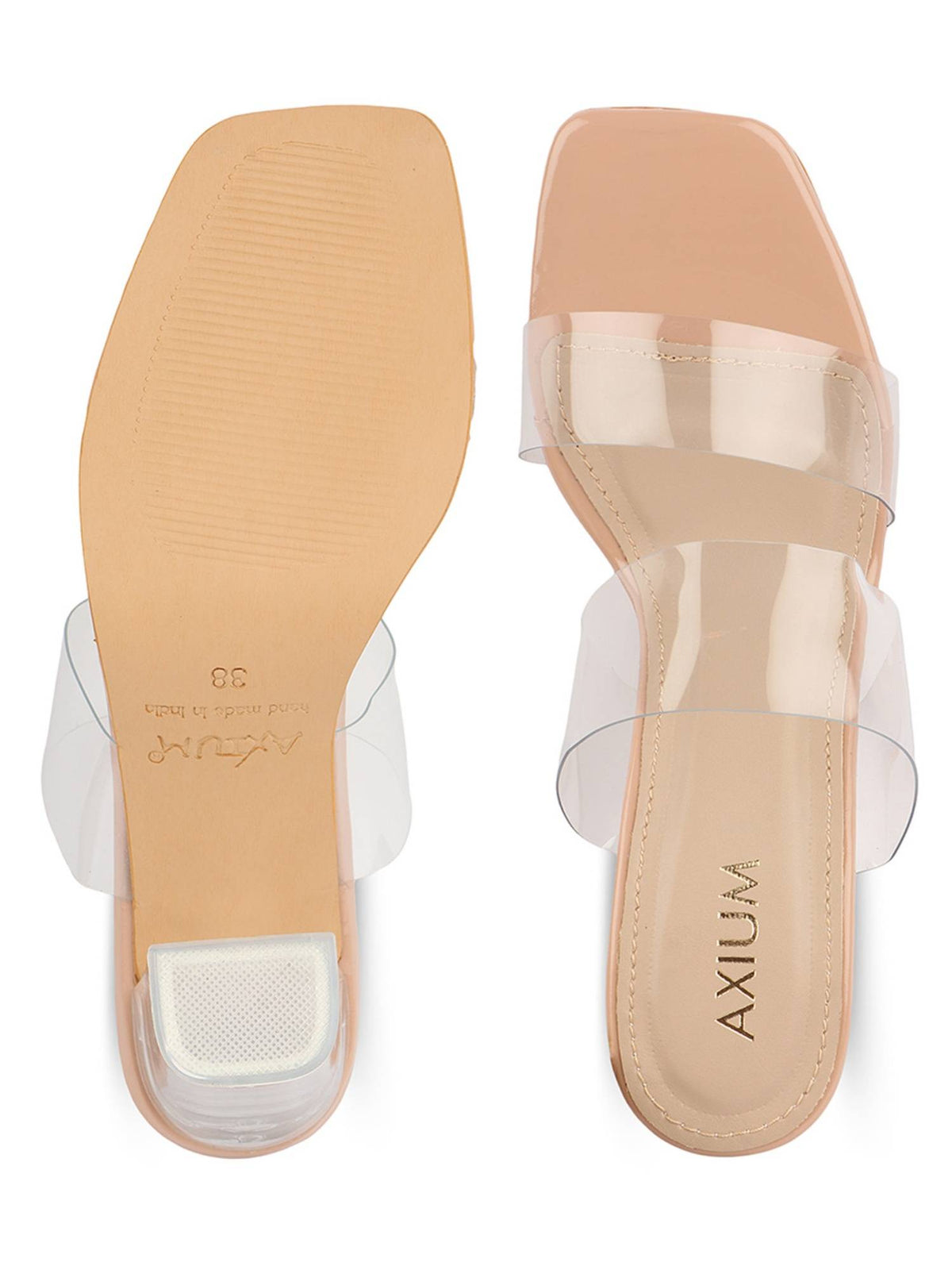 Women Beige Transparent (Clear) High Heels | H78 - view 4