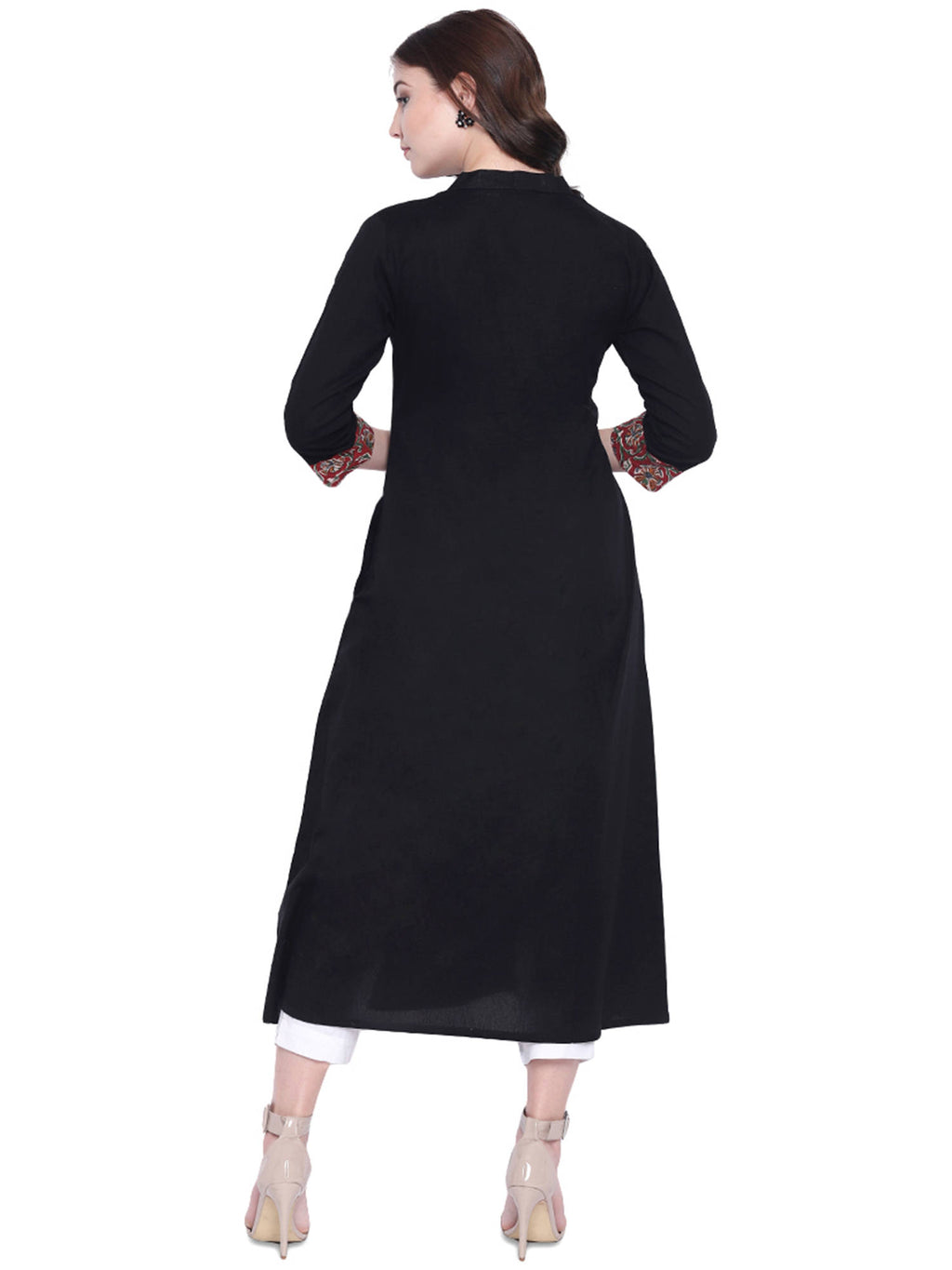 Black Sequin Work Khadi Kurta | FY93 - view 2