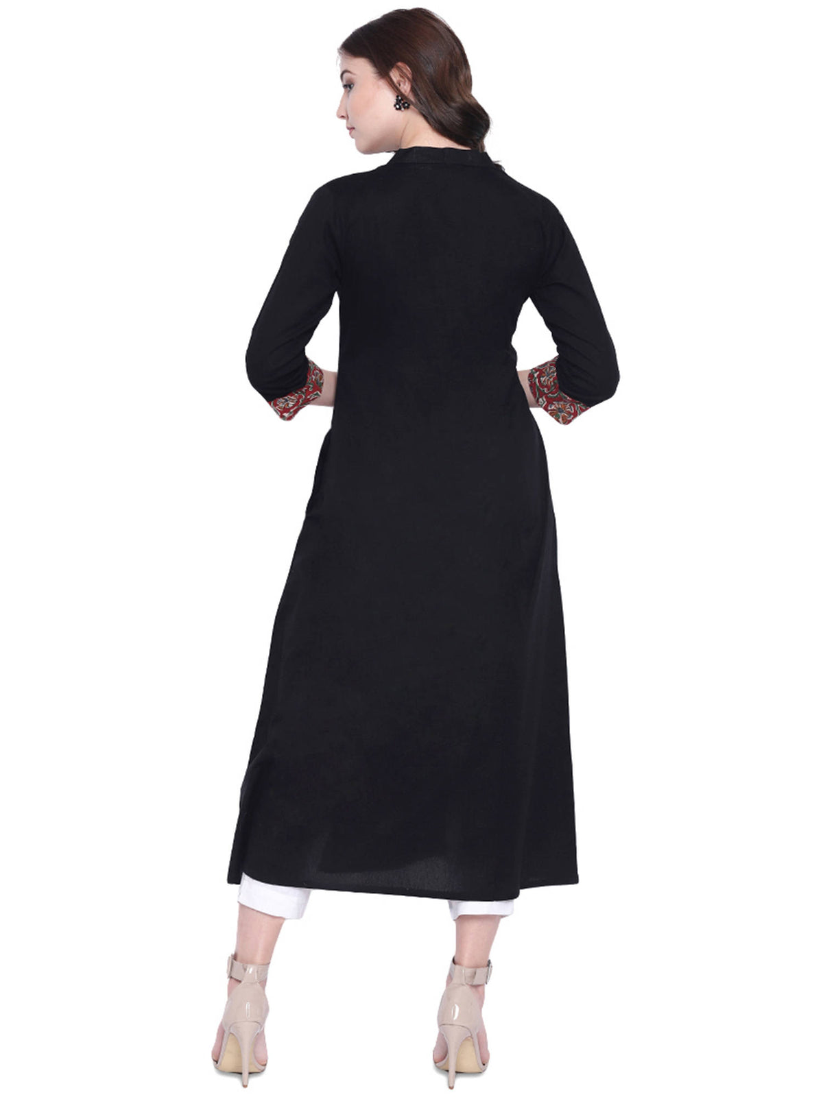 Black Sequin Work Khadi Kurta | FY93 - view 2