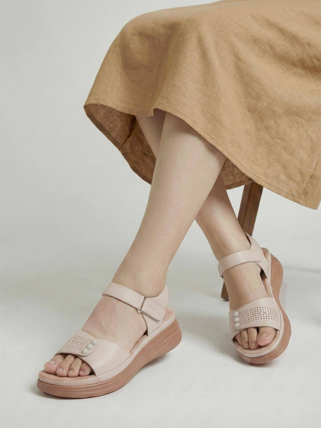Women Khaki Comfort Sandals | SD89 - view 1