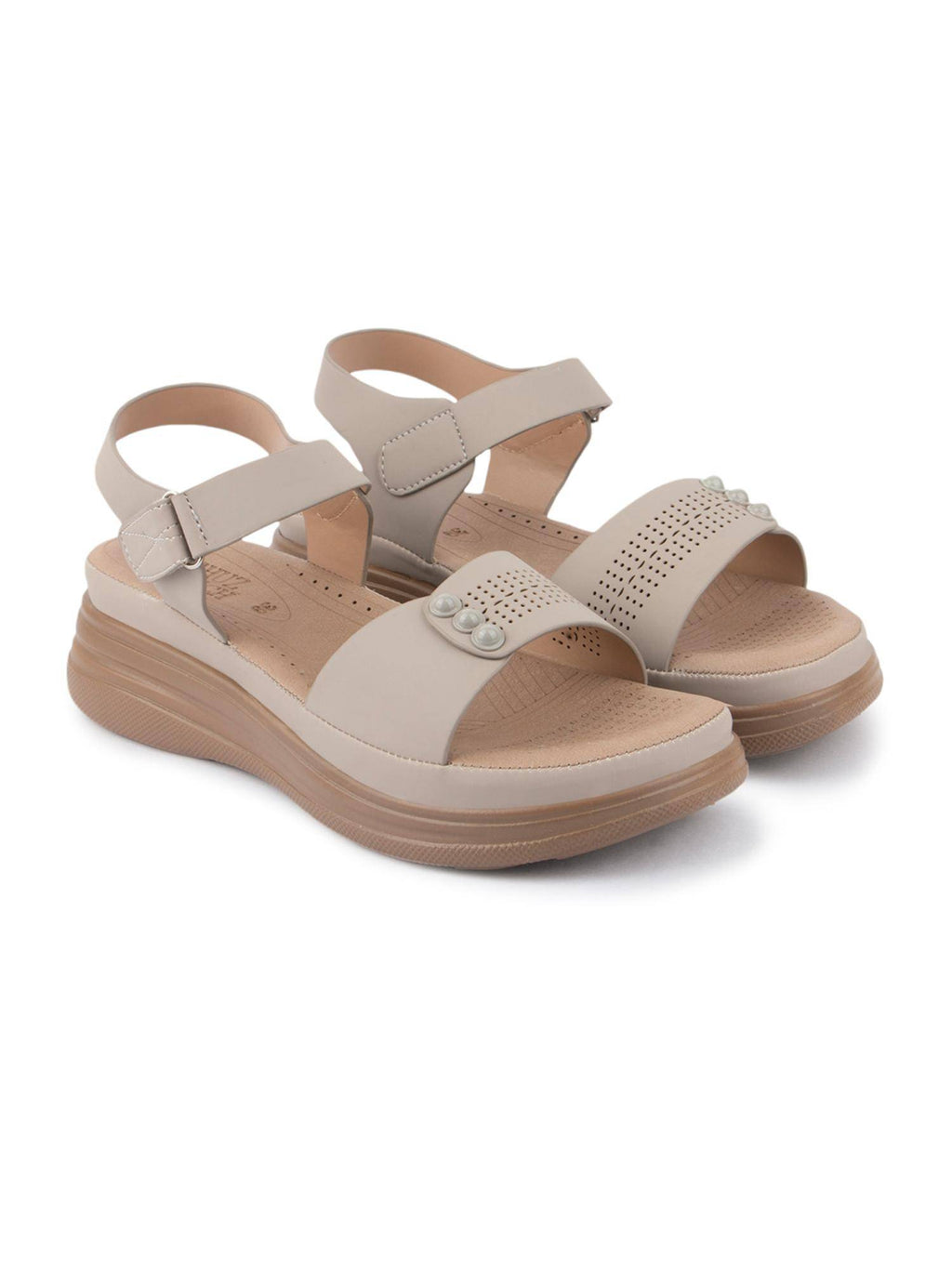 Women Khaki Comfort Sandals | SD89 - view 7