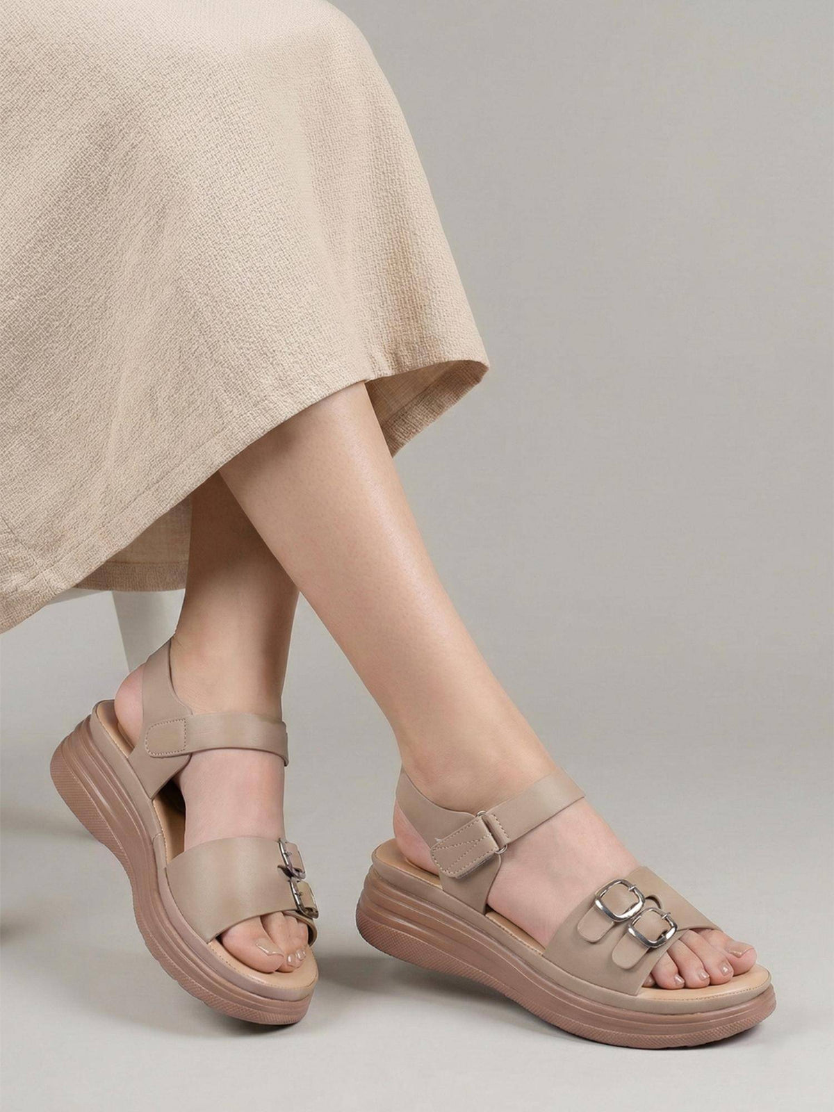 Women Olive Comfort Sandals | SD89 - view 1