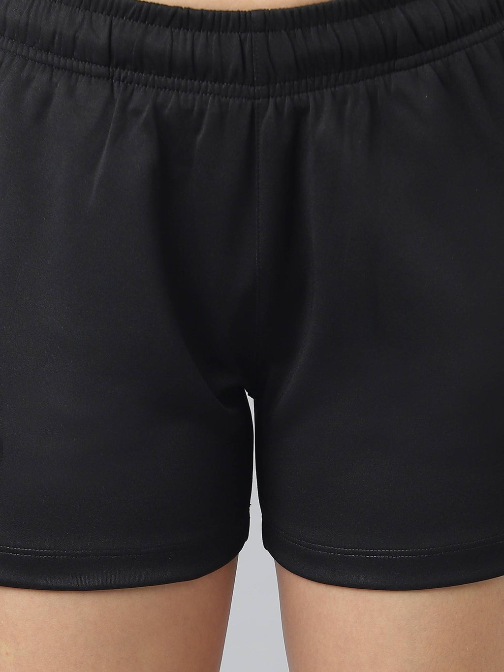Womens Black Anti-static Soft-touch Slim-fit Training Shorts - view 2