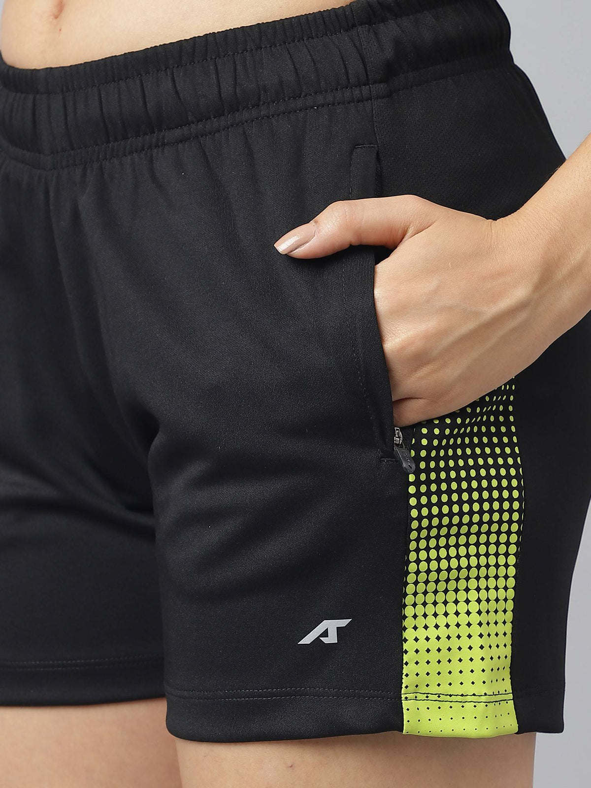 Womens Black Anti-static Soft-touch Slim-fit Training Shorts - view 3