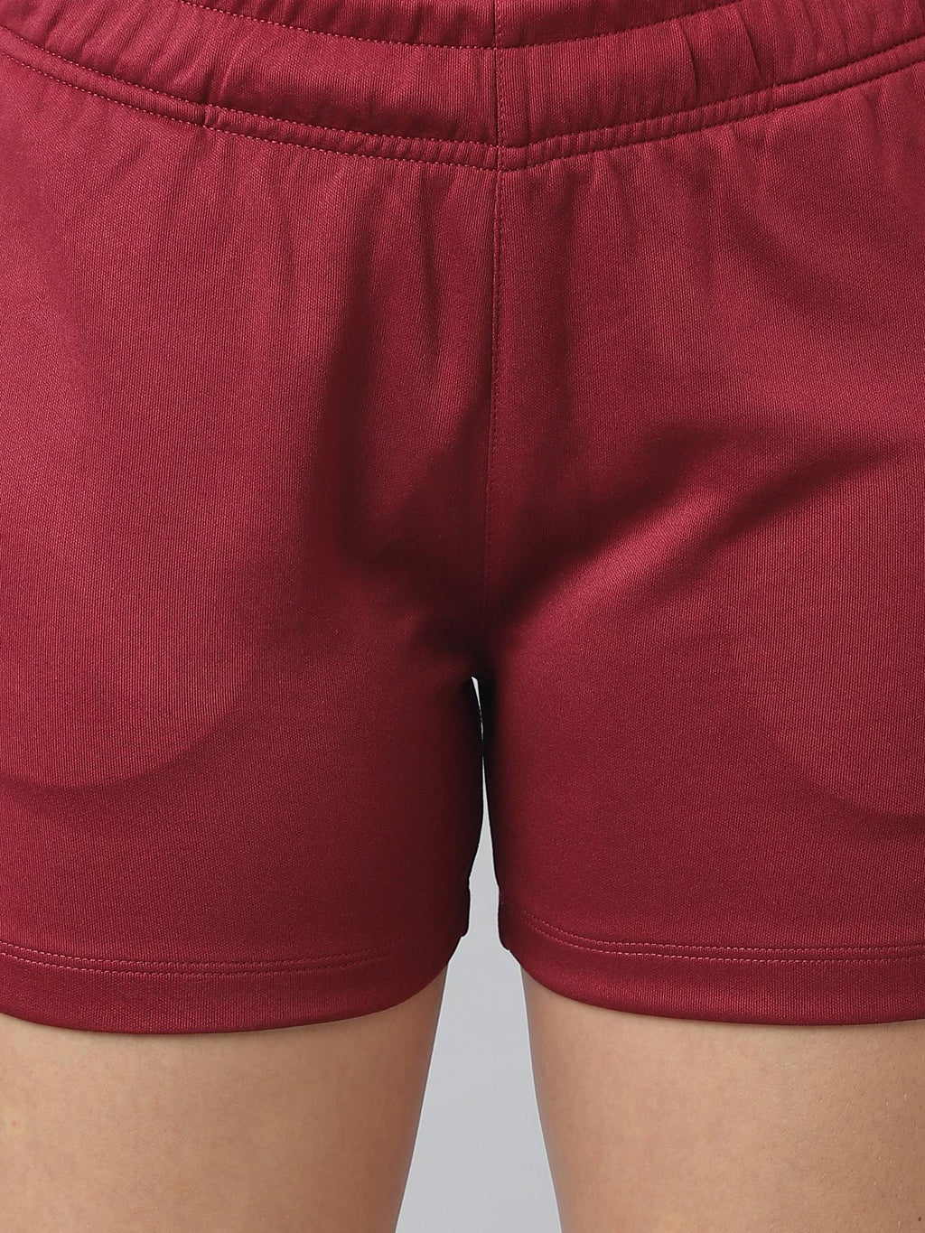 Womens Red Plum Anti-static Soft-touch Slim-fit Training Shorts - view 2