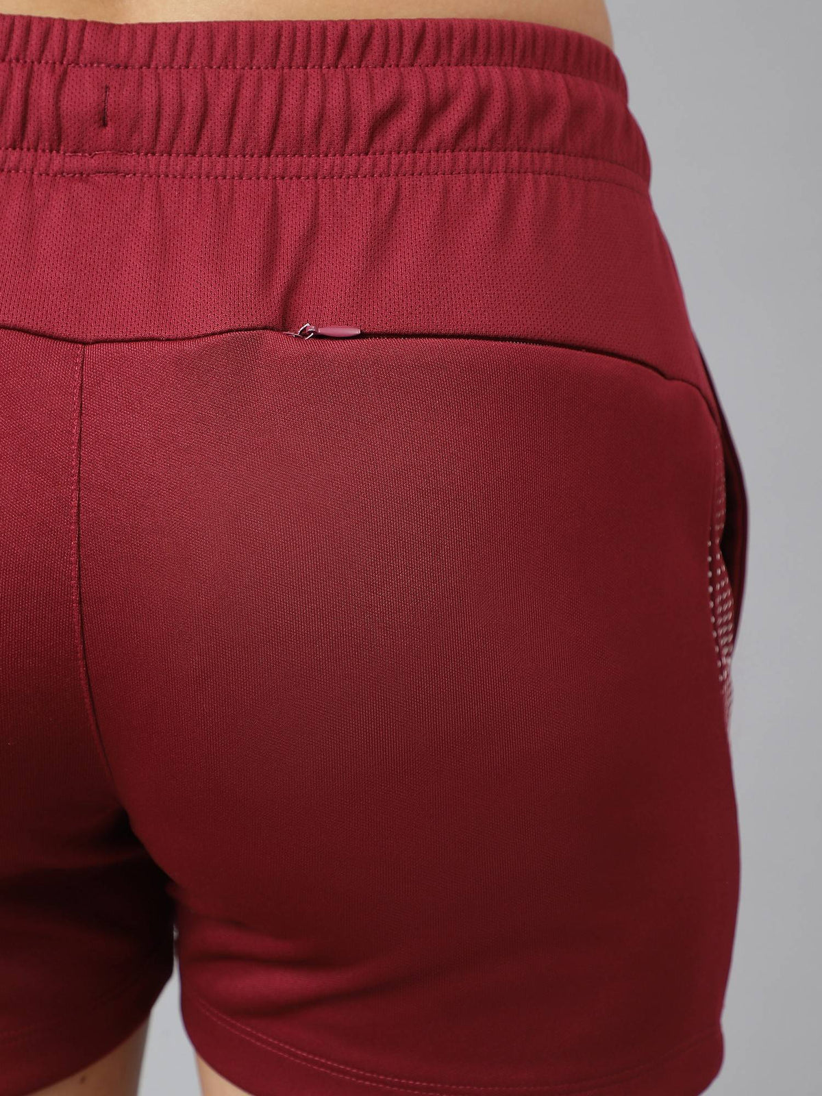 Womens Red Plum Anti-static Soft-touch Slim-fit Training Shorts - view 4