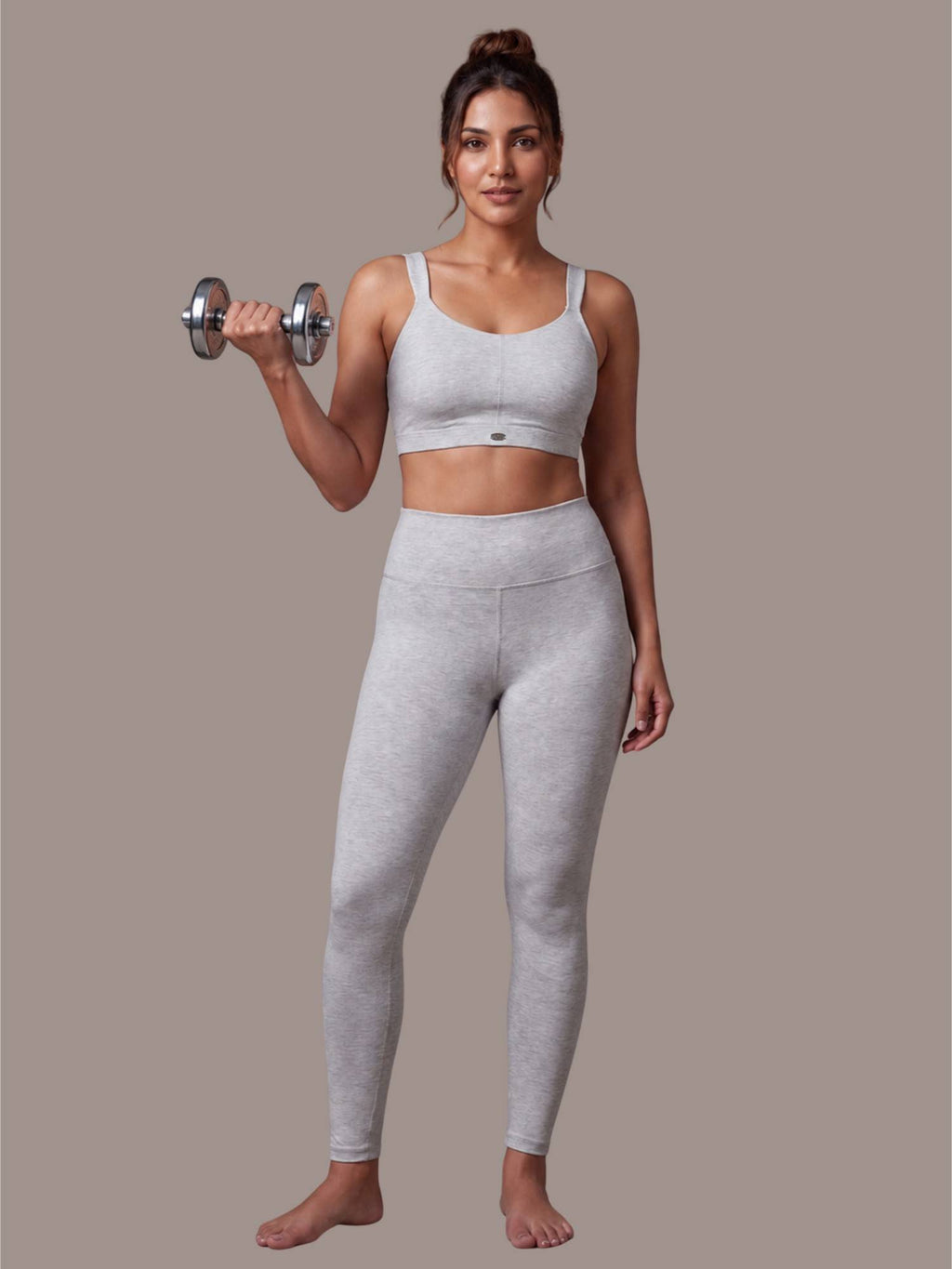 Women Full Coverage Padded Non-Wired High Impact Cotton Sports Bra - Grey | sb09 - view 5
