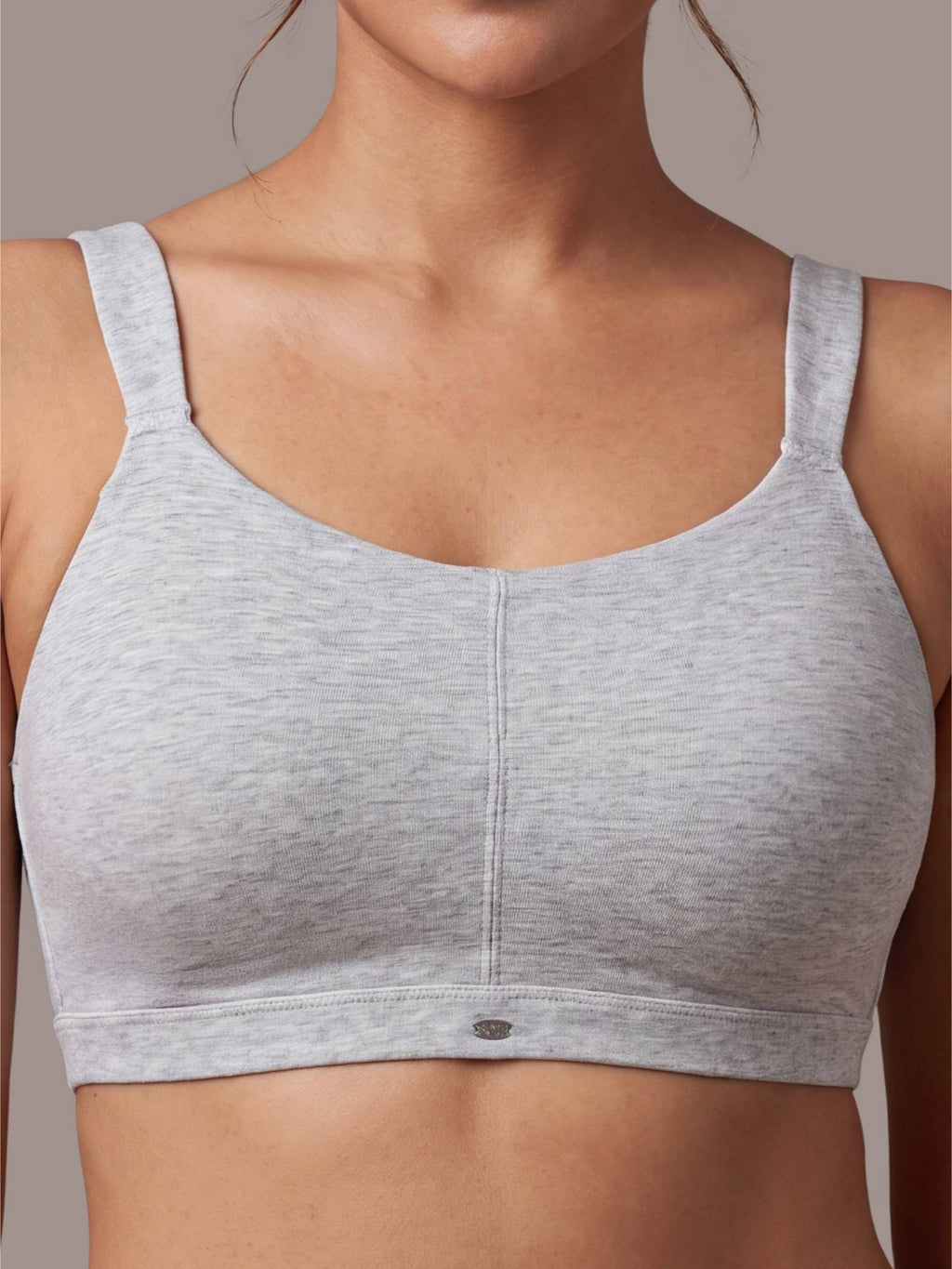Women Full Coverage Padded Non-Wired High Impact Cotton Sports Bra - Grey | sb09 - view 6