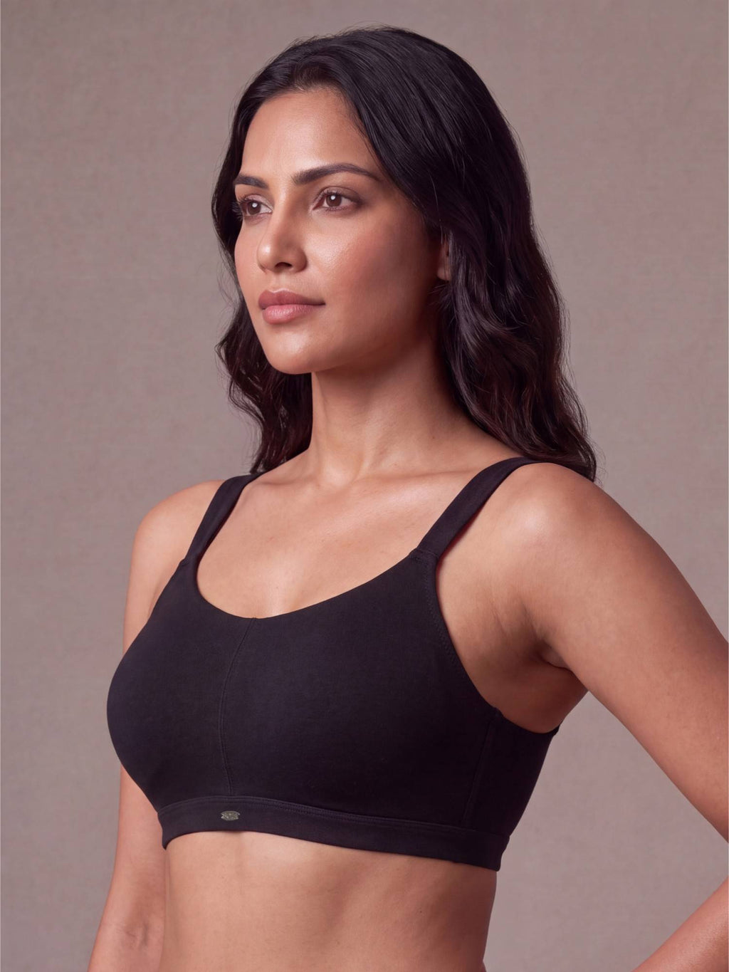 Women Full Coverage Padded Non-Wired High Impact Cotton Sports Bra - Grey | sb09 - view 9