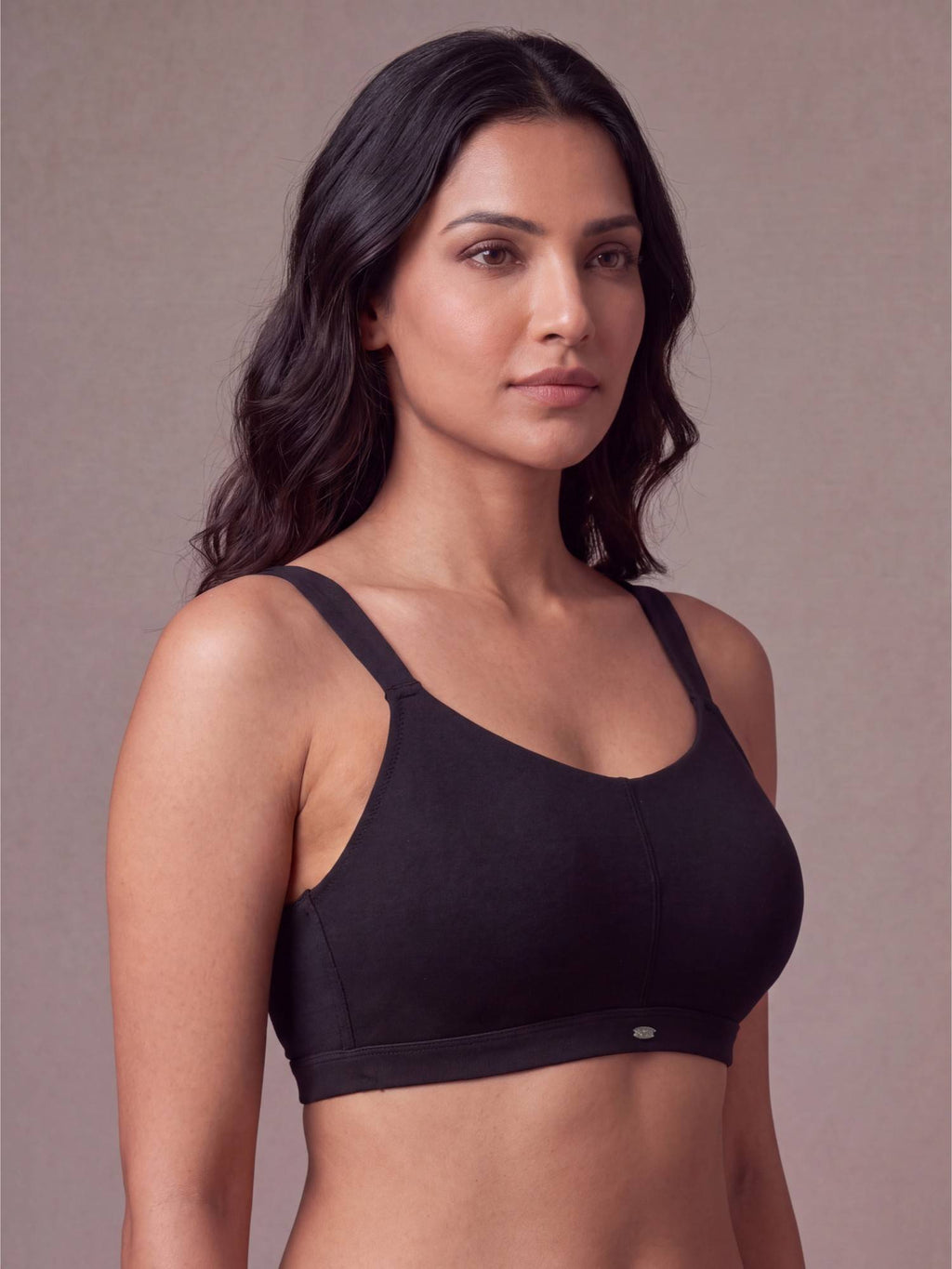 Women Full Coverage Padded Non-Wired High Impact Cotton Sports Bra - Grey | sb09 - view 10