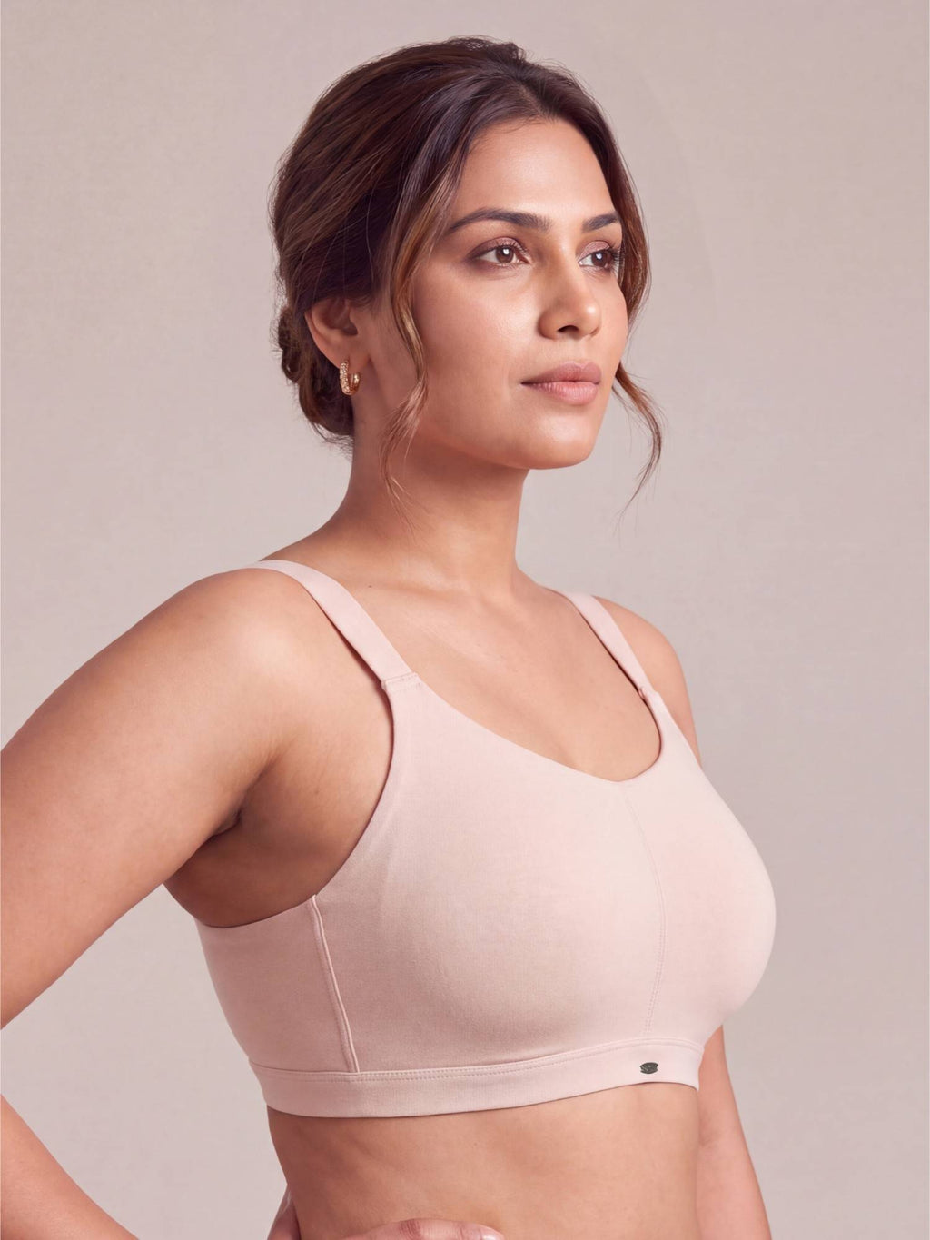 Women Full Coverage Padded Non-Wired High Impact Cotton Sports Bra - Grey | sb09 - view 15