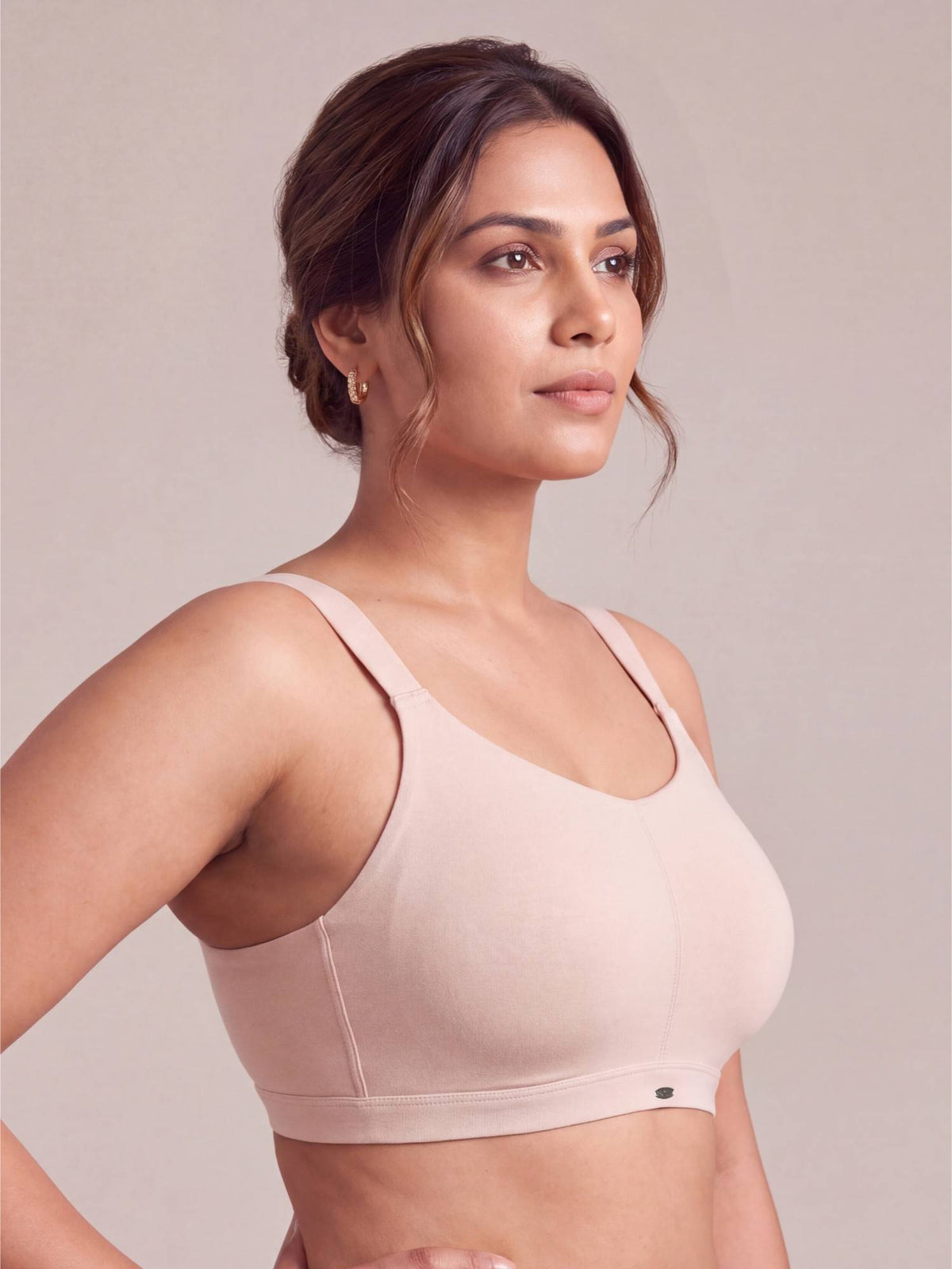 Women Full Coverage Padded Non-Wired High Impact Cotton Sports Bra - Grey | sb09 - view 15