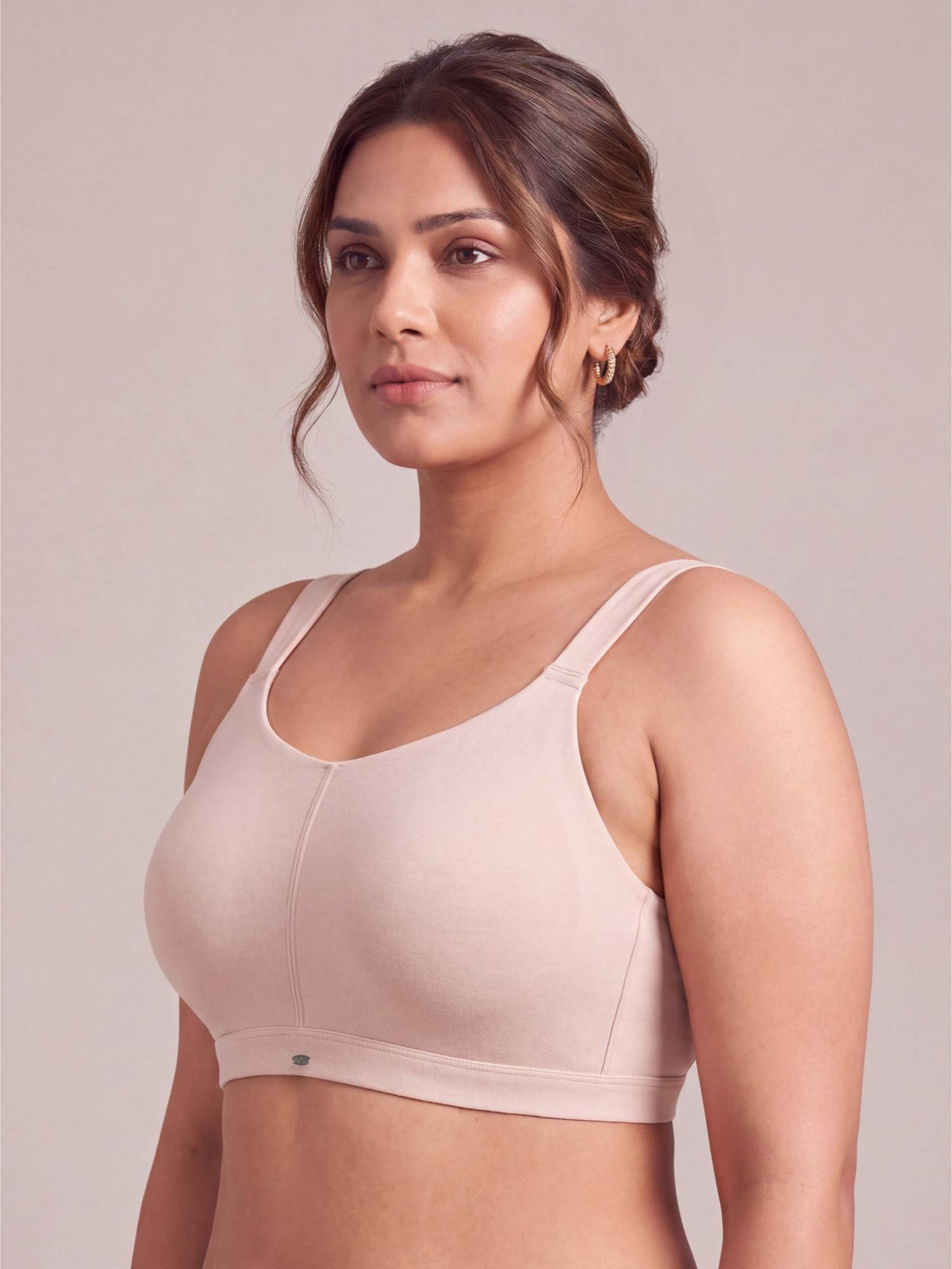 Women Full Coverage Padded Non-Wired High Impact Cotton Sports Bra - Grey | sb09 - view 16