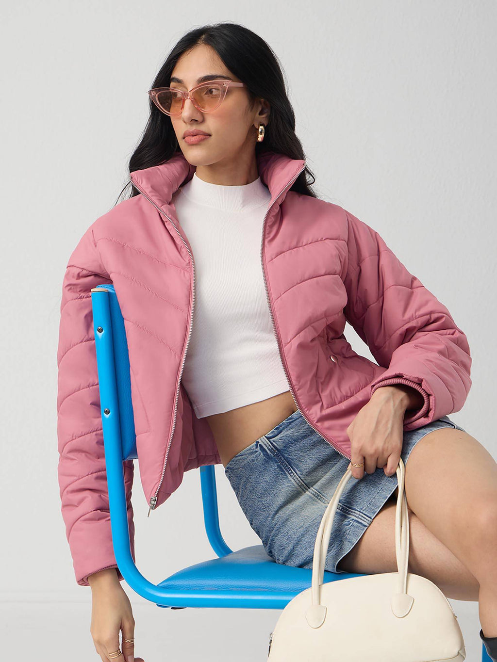Pink Solid Regular Fit Jacket | JC78 - view 3