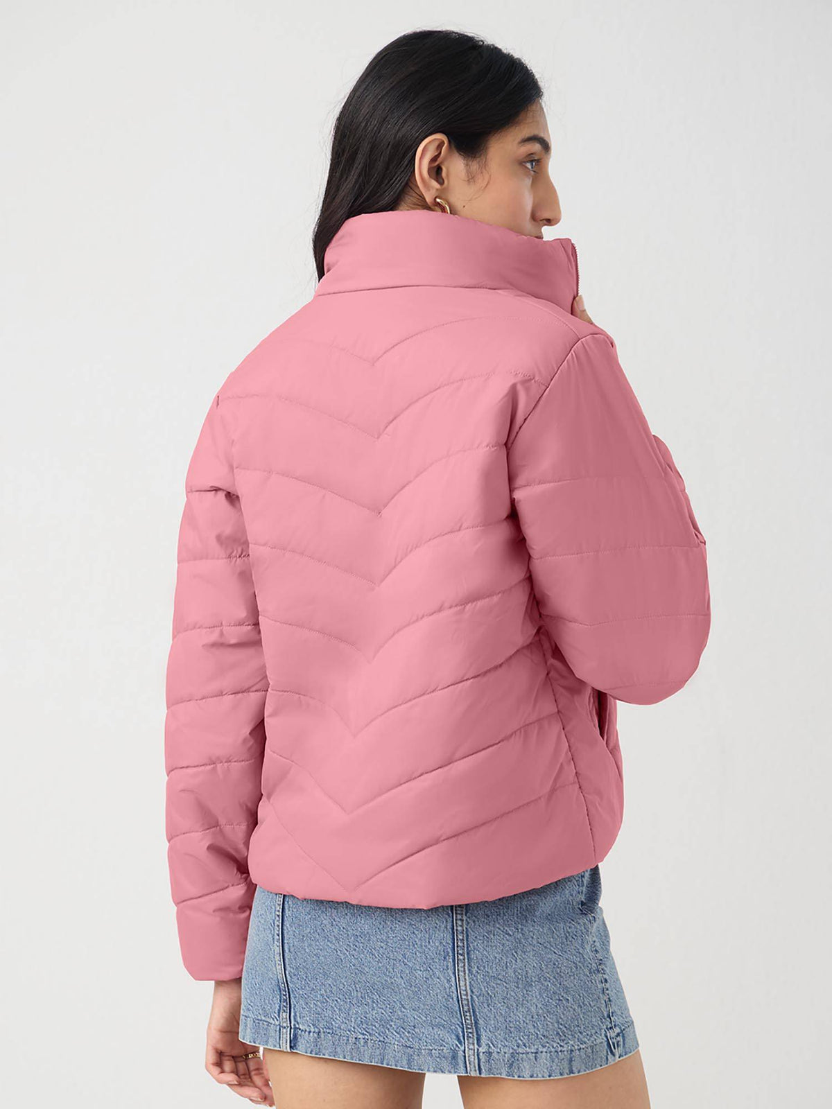 Pink Solid Regular Fit Jacket | JC78 - view 5