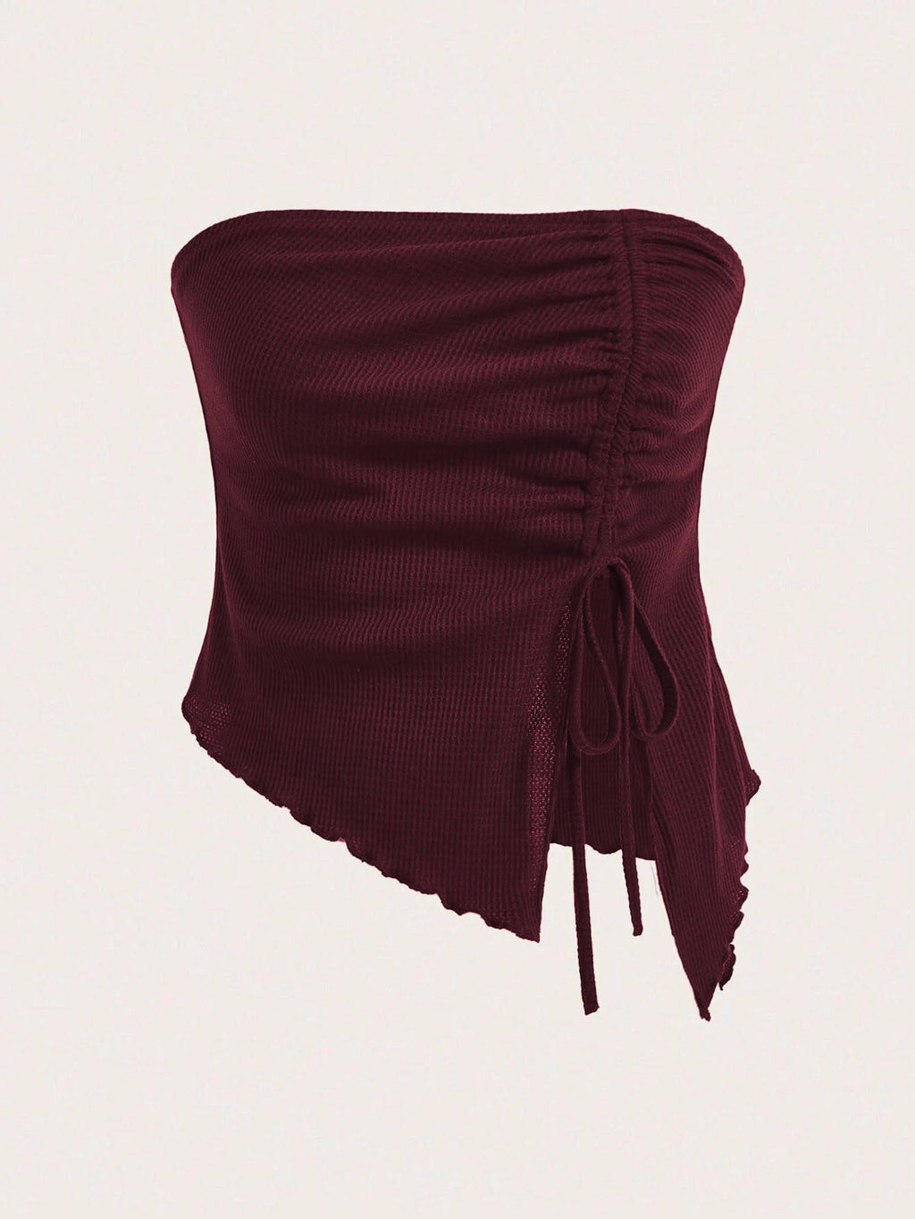 Wine Strapless Ruched Top | TT90 - view 1