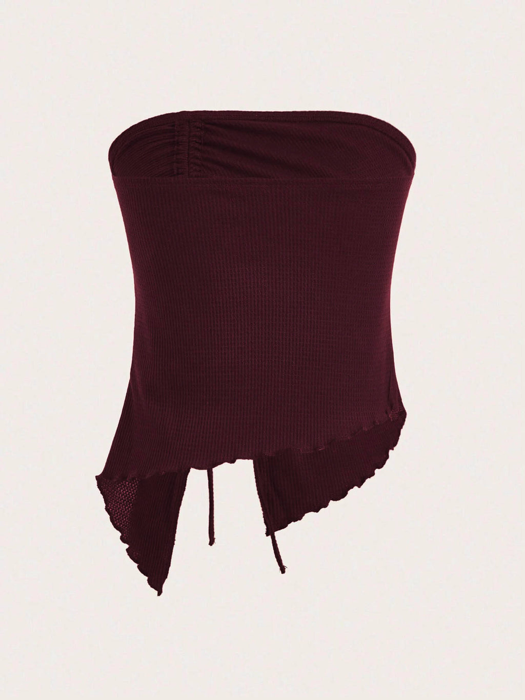 Wine Strapless Ruched Top | TT90 - view 2