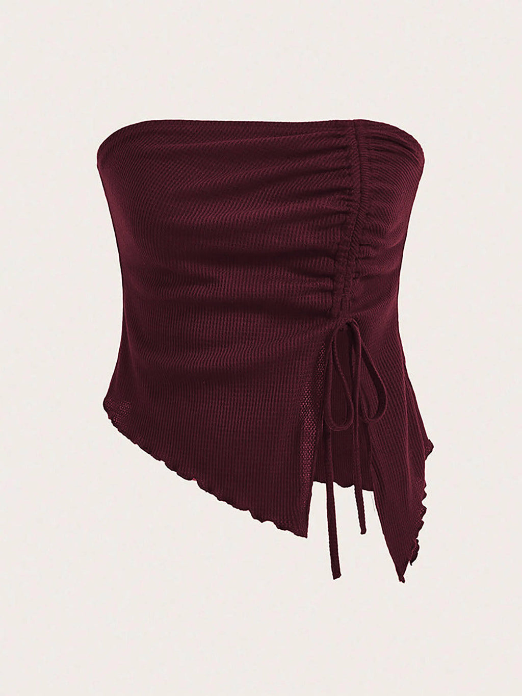 Wine Strapless Ruched Top | TT90 - view 3