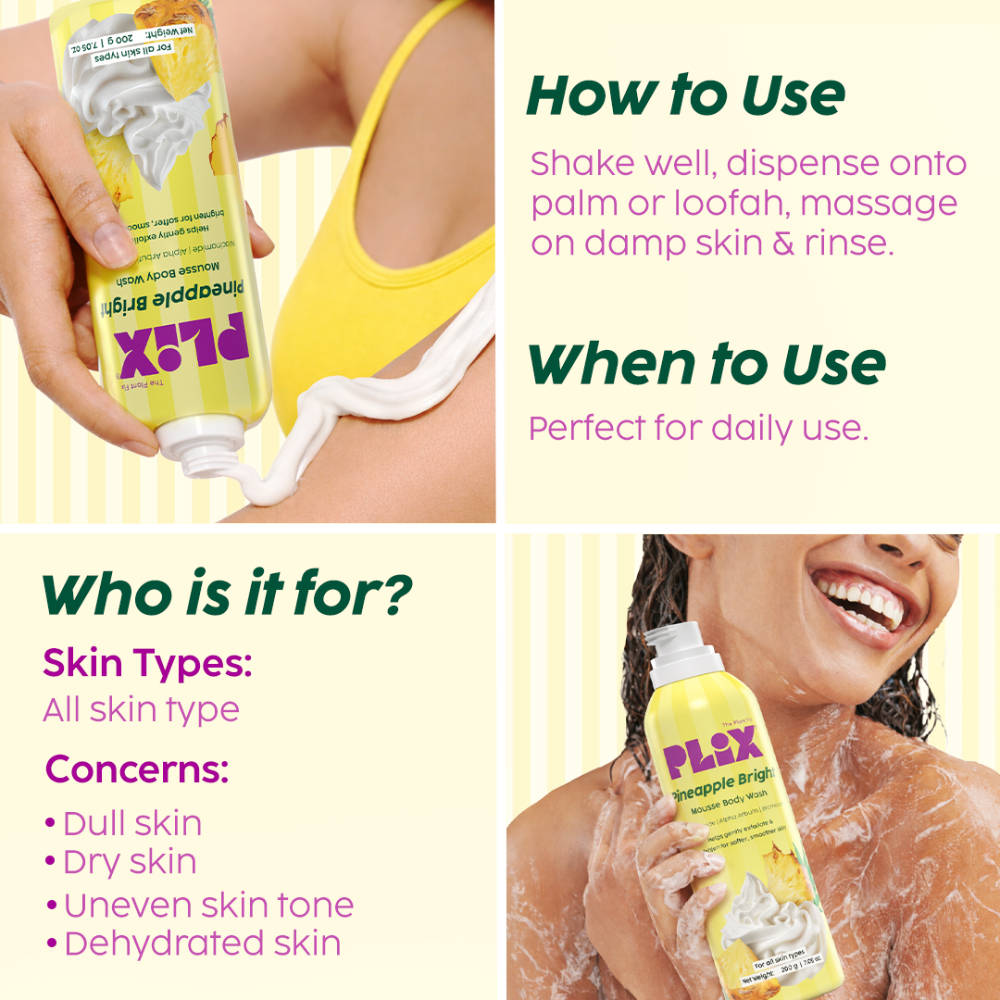 Pineapple Bright Mousse Body Wash For Even-Looking Skin Tone | PL1 - view 5