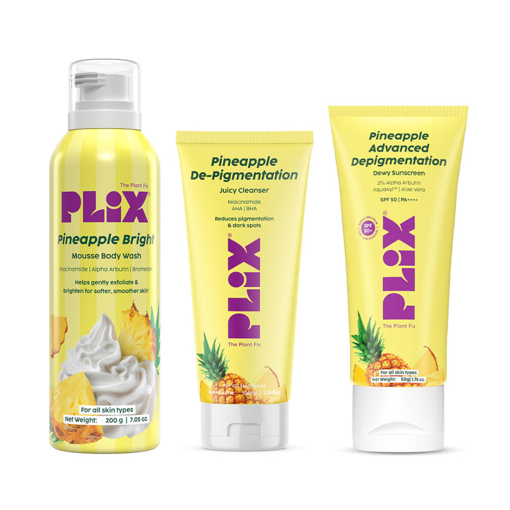 Pineaaple Brightening Foamy Mousse Body, Wash & Juicy Cleanser & Sunscreen Combo | PL1 - view 1