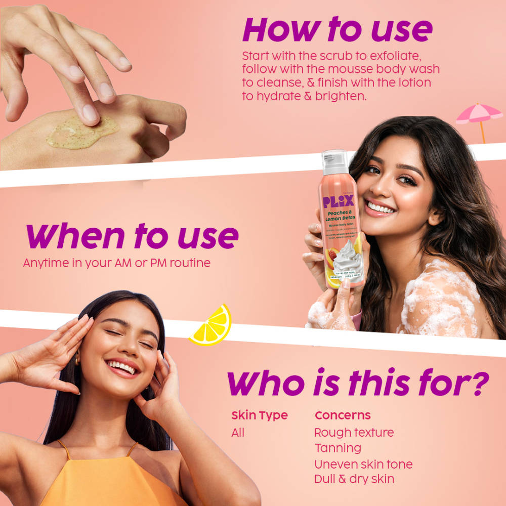 Peaches & Lemon De-Tan Body Trio For Smooth & Hydrated Skin | PL1 - view 8