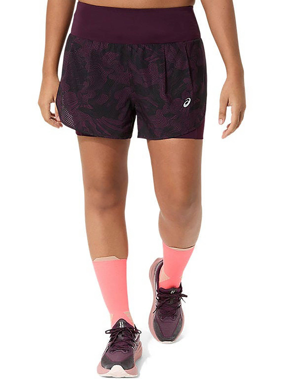 Road All Over Print 2-N-1 3.5In Maroon Shorts - view 1
