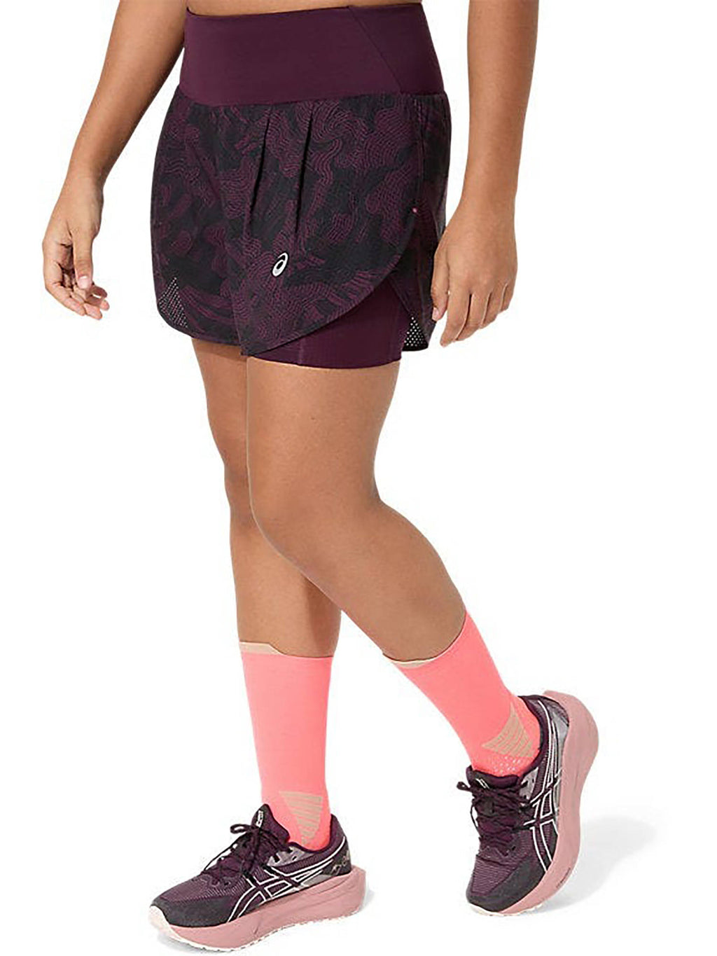 Road All Over Print 2-N-1 3.5In Maroon Shorts - view 3