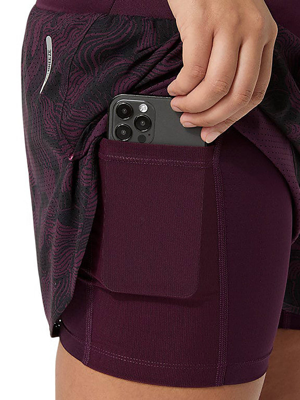 Road All Over Print 2-N-1 3.5In Maroon Shorts - view 7
